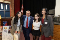 October 27, 2023 – Sen. Farry poses with some of the high school ‘senators’ at his ‘Senator For a Day’ event